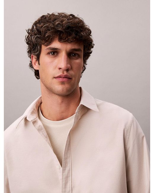 Calvin Klein Pink Solid Classic Oxford Button-Down Shirt for men