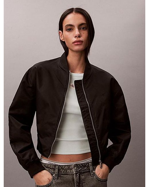 Calvin Klein Tanktop Van Ribkatoen Met Embleem in het Brown