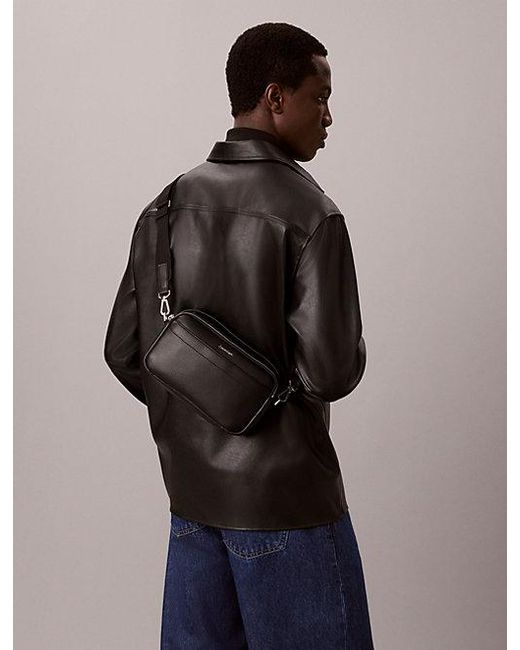 Calvin Klein Black Raised Logo Camera Bag for men