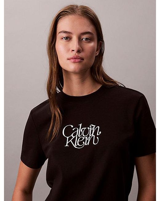 Calvin Klein Black Jeans Script Logo Graphic Slim T-Shirt