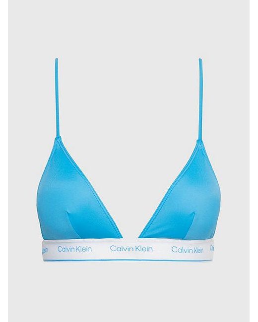 Calvin Klein Blue Triangel Bikini-Top - CK Meta Legacy