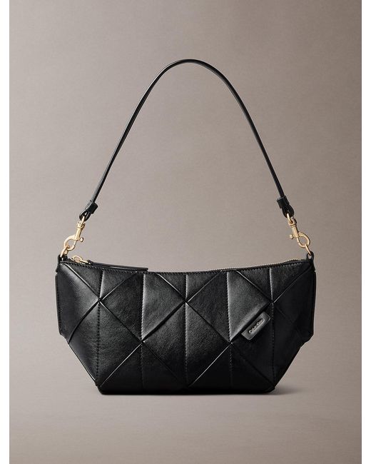 Calvin Klein Gray Woven Emblem Shoulder Bag