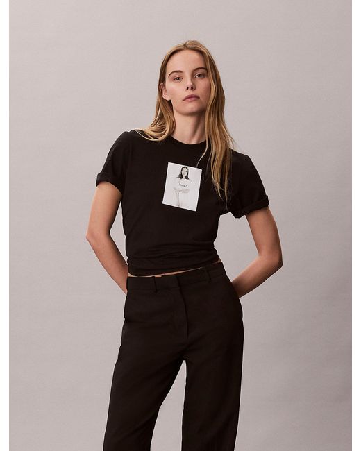 Calvin Klein Black Kate Moss Obsession Small Graphic T-Shirt