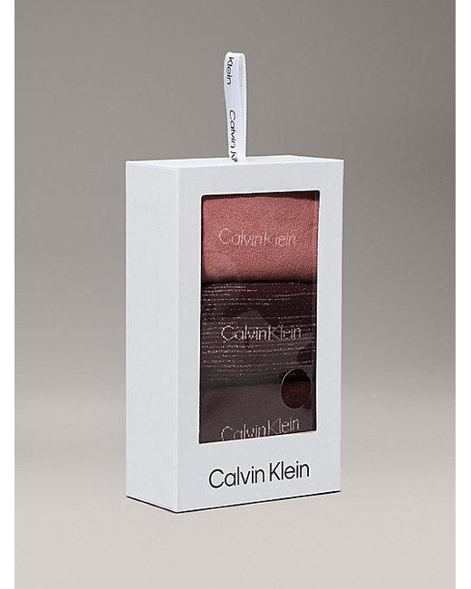 Calvin Klein Cadeauset 3 Pack Metallic Crew Sokken in het White