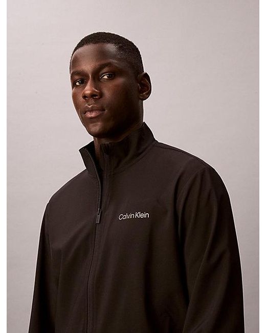 Calvin Klein Black Sport Performance Zip Up Windbreaker for men