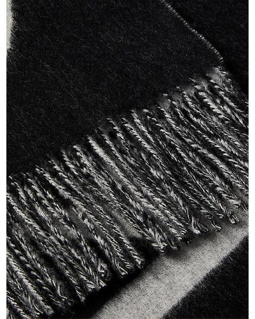 Calvin Klein Black Warm Soft Wool Logo Scarf for men