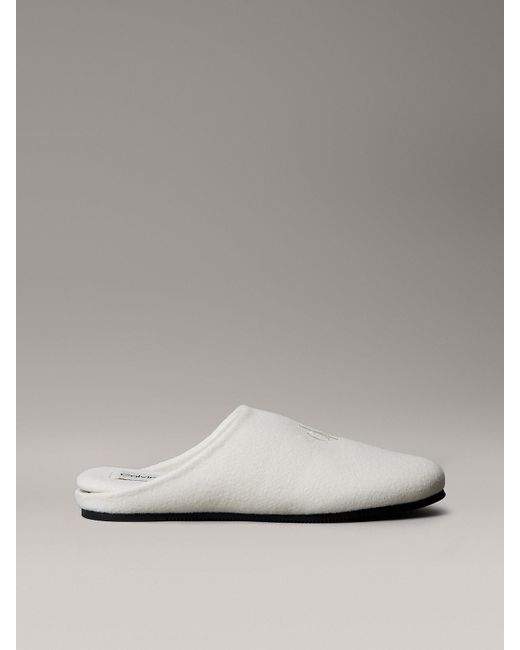 Calvin Klein Gray Felt Signature Logo Mule Slippers