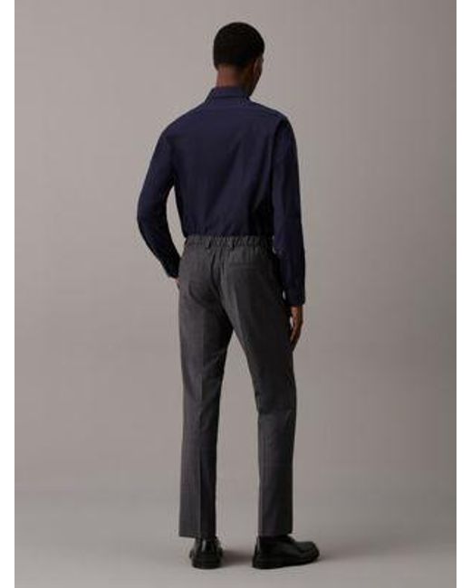 Calvin Klein Tailliertes Hemd aus Stretch-Popeline in Blue für Herren
