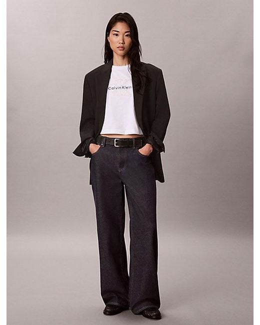 Calvin Klein Brown Jeans Denim Monologo Boxy T-Shirt