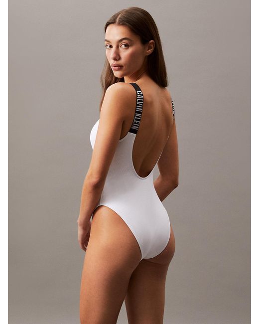 Maillot De Bain Échancré Dans Le Dos Calvin Klein en coloris White