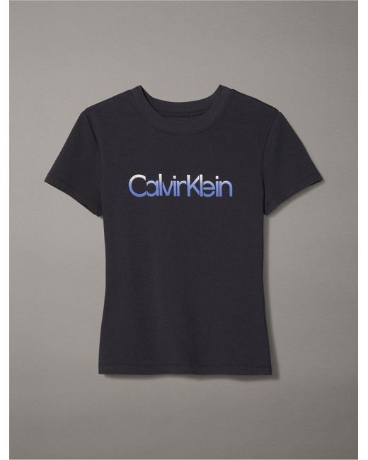 Calvin Klein Black Gradient Logo Slim Fit Crewneck T-shirt