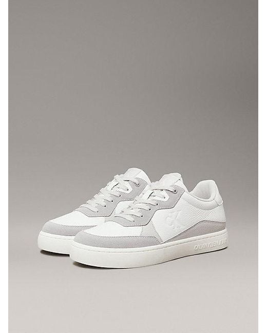 Calvin Klein Leren Sneakers in het White voor heren