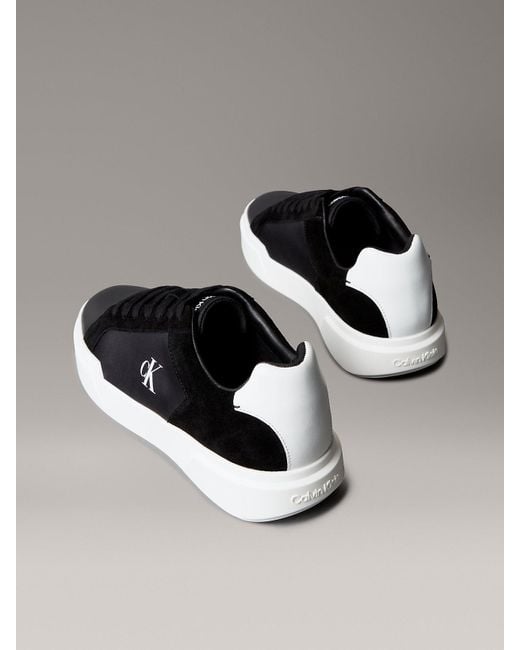 Calvin Klein Gray Leather Durable Traction Nyc Trainers for men
