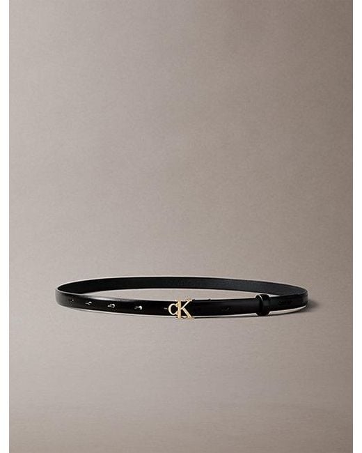 Calvin Klein Multicolor Skinny Leather Monogram Logo Belt