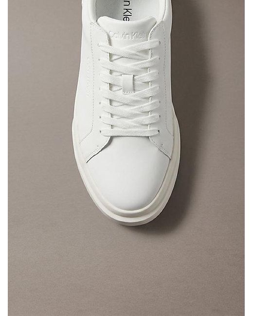 Calvin Klein Metallic Leather Durable Traction Chunky Trainers for men