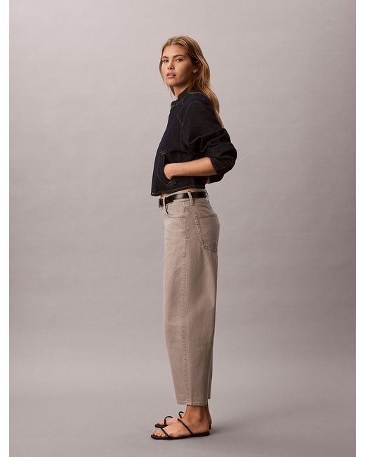 Calvin Klein Brown Cropped Barrel Jeans