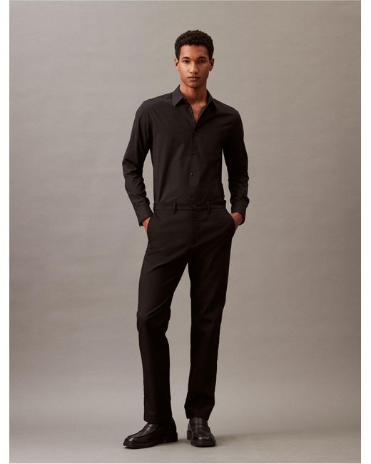 Calvin Klein Brown Solid Tech Slim Fit Button-down Shirt for men