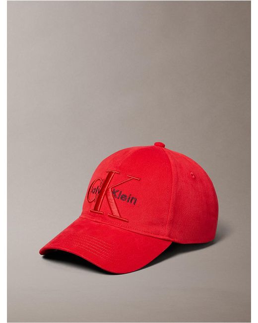 Calvin Klein Layered Monogram Logo Graphic Baseball Cap for men