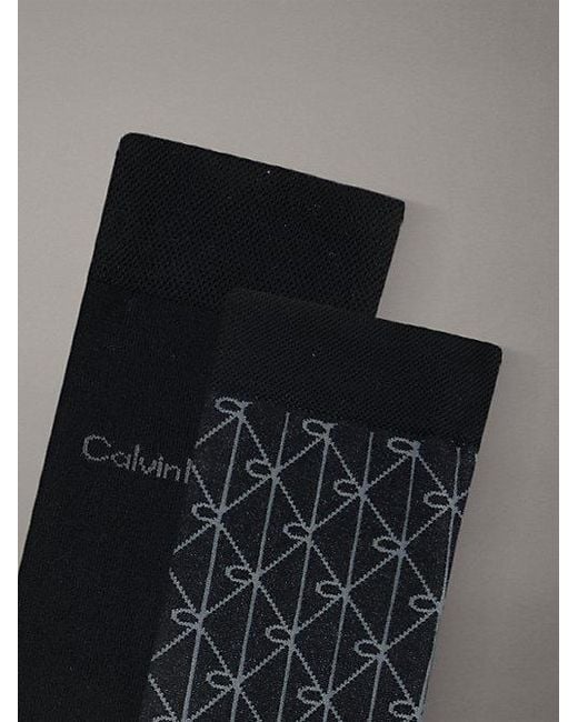 Calvin Klein Black 2 Pack Soft Cotton Stretch Crew Socks for men