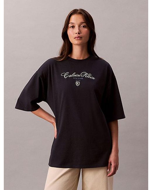 Calvin Klein Black Jeans Logo Graphic Relaxed T-Shirt