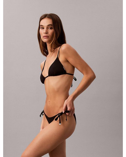 Calvin Klein Black Tie Side Bikini Bottoms