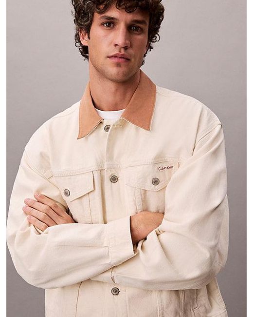 Calvin Klein Blue Jeans 90S Contrast Collar Denim Jacket for men