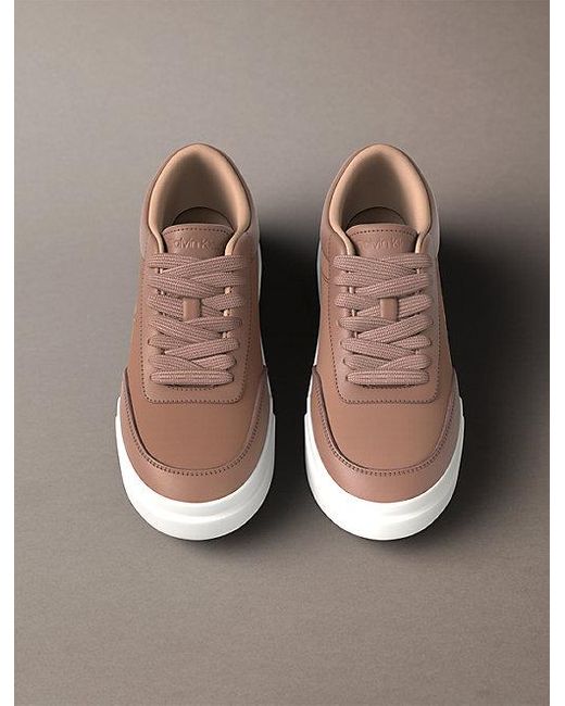 Calvin Klein Gray Leather Durable Traction Chunky Trainers