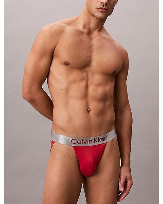 Calvin Klein Red Jock Strap Brushed Microfibre Stretch for men
