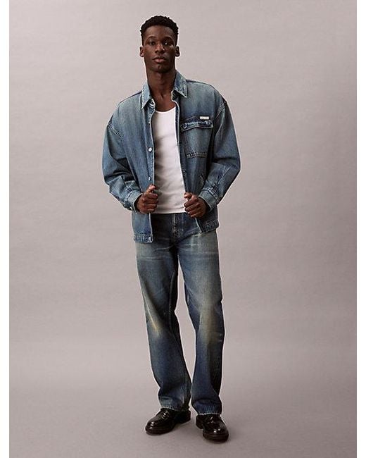 Calvin Klein Blue Jeans Denim Relaxed Field Jacket for men