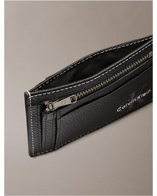 Calvin Klein Gray Bold Pebble Id Card Case for men