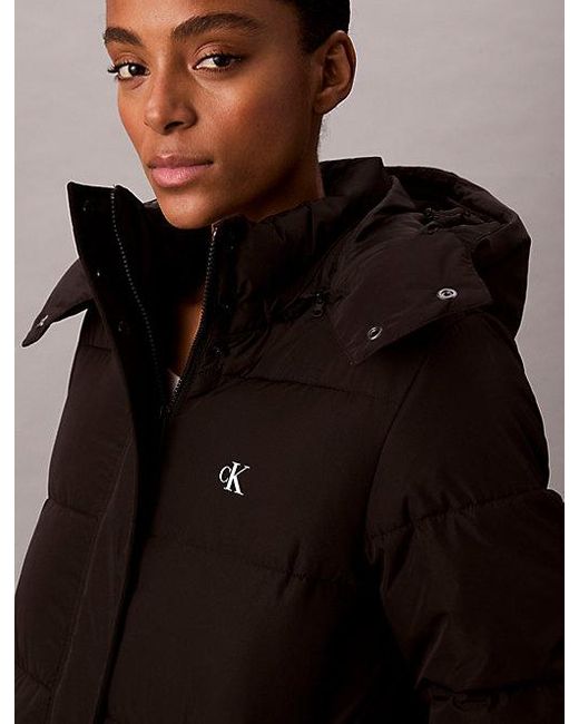 Calvin Klein Black Jeans Monogram Puffer Coat