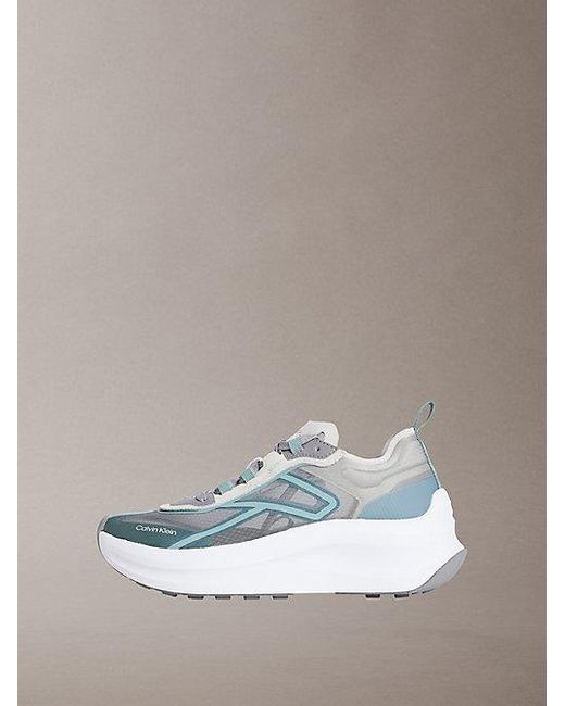 Calvin Klein Metallic Ck Volumax Chunky Ck Stripe Runner Trainers