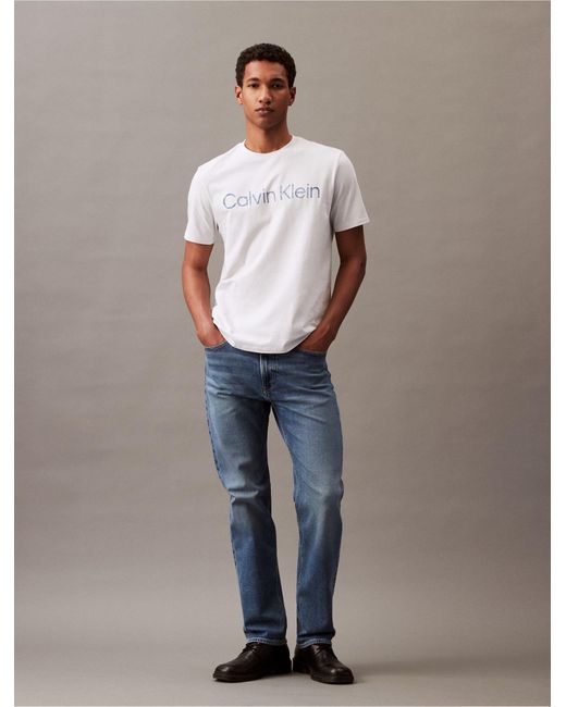 Calvin Klein White Faded Logo Crewneck T-shirt for men