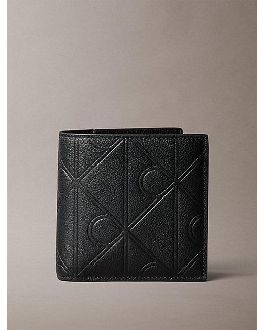 Calvin Klein Black Full Grain Leather Rfid Trifold Wallet for men