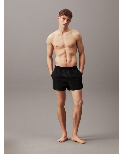 Calvin Klein Black Ripstop Short Drawstring Swim Shorts for men
