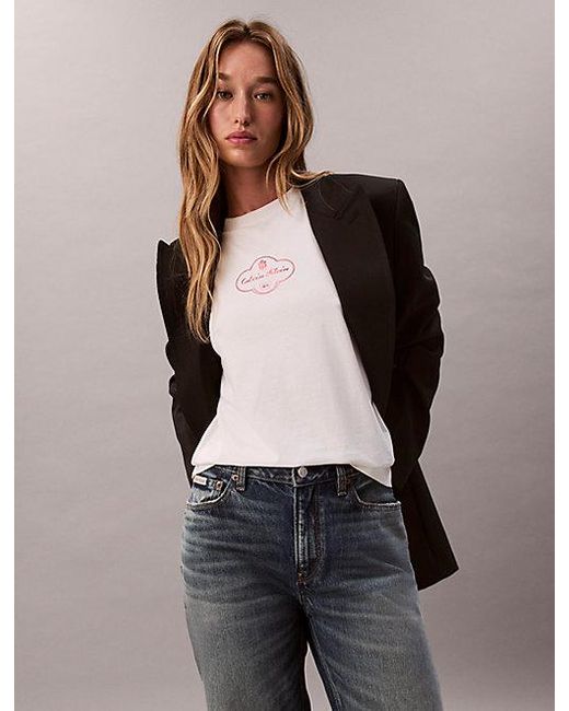 Calvin Klein Multicolor Jeans Cocktail Logo Graphic Boxy T-Shirt