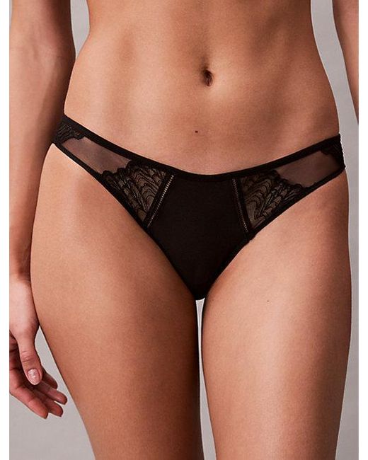 Calvin Klein Black Bikini Briefs Ck Geo Lace
