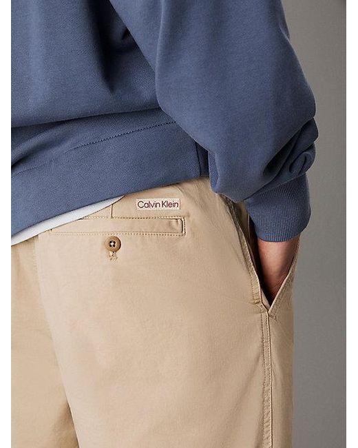 Calvin Klein Blue Jeans Soft Twill Chino Shorts for men
