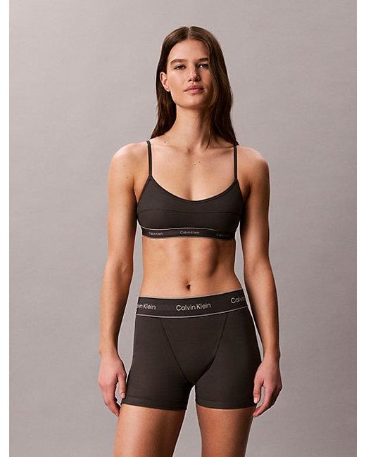Calvin Klein Black Unlined Bralette Heritage Cotton