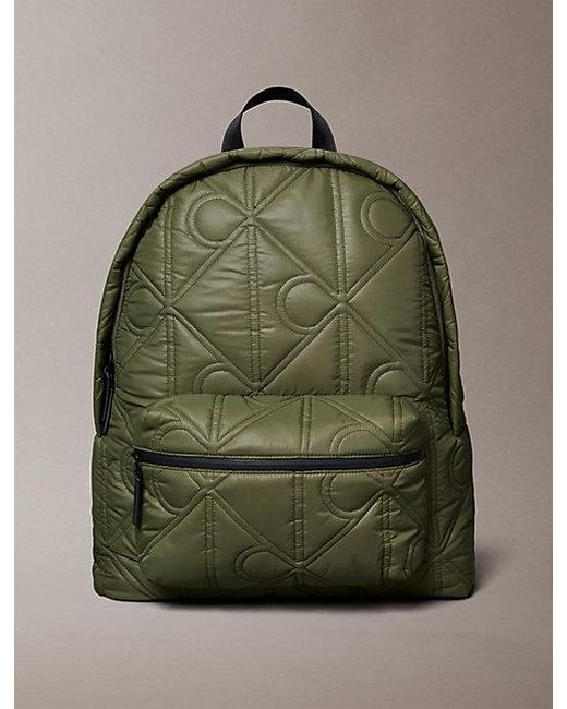 Calvin Klein Puffer Rugzak Met Monogram-Logo in het Green voor heren