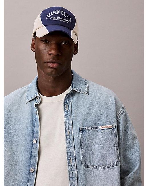 Calvin Klein Blue Heritage Crest Dual Tone Baseball Cap for men