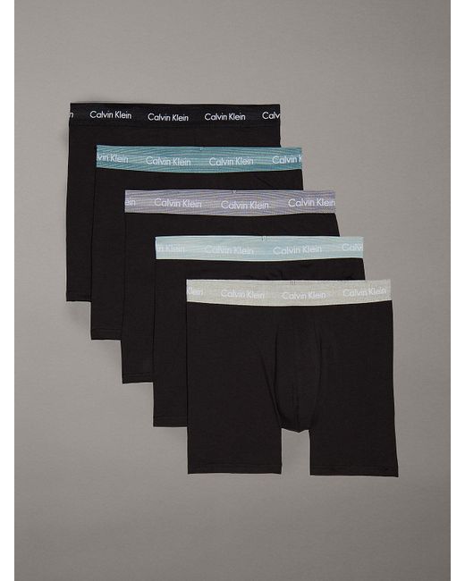 Calvin Klein Black 5 Pack Boxer Briefs - Cotton Stretch for men