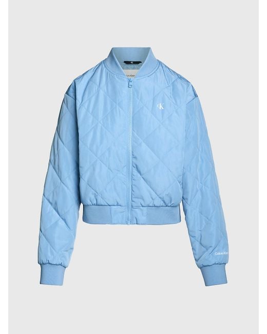 Calvin Klein Blue Relaxed Quilted Bomber Jacket