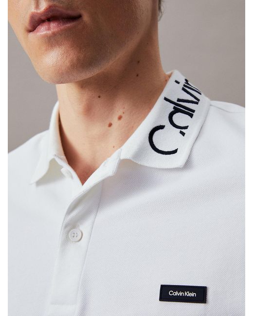 Calvin Klein Gray Slim Logo Polo Shirt for men