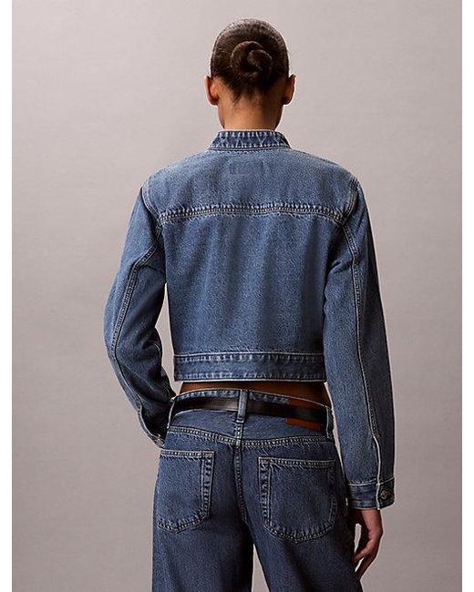 Calvin Klein Blue Jeans Cropped Denim Jacket