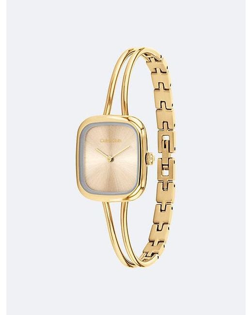 Calvin Klein White Sculpted Square Bracelet Watch