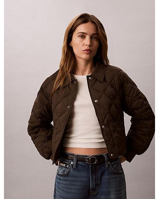Calvin Klein Brown Jeans Short Quilted Liner Jacket