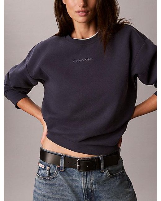 Calvin Klein Blue Sport French Terry Relaxed Sweatshirt
