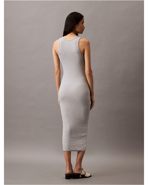 Calvin Klein Gray Calvin Klein Rib Slip Dress