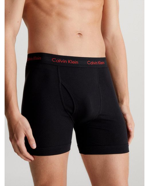 Calvin Klein Black 3 Pack Boxer Briefs - Cotton Stretch Wicking for men